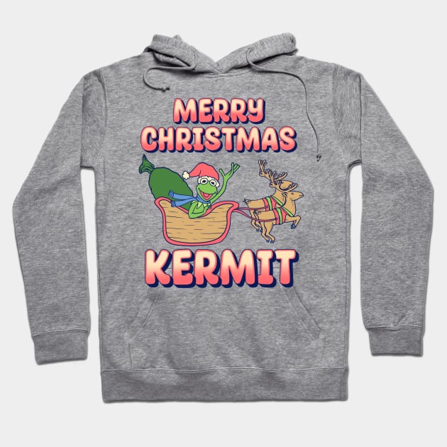 Kermit Merry Christmas Hoodie by thelazyshibaai